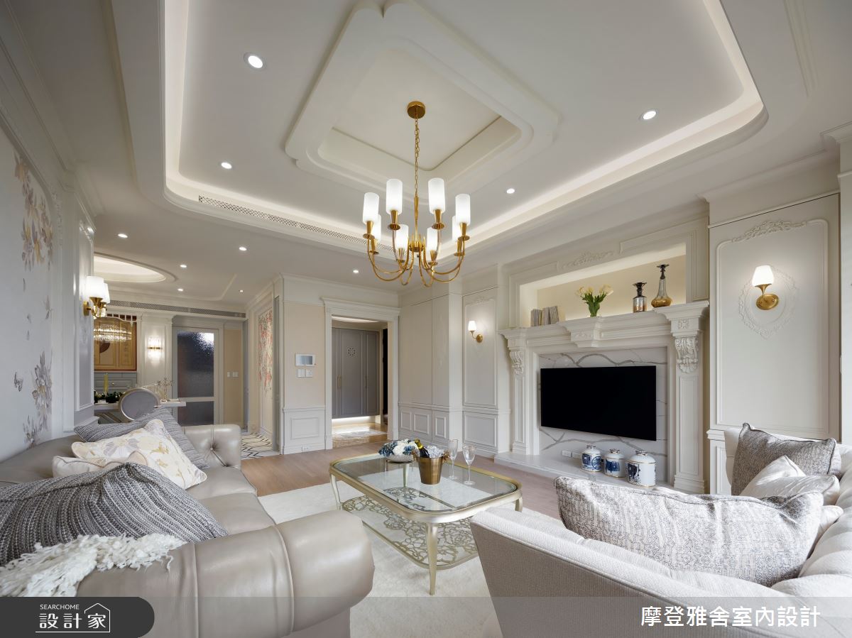 70坪中古屋(5~15年)＿新古典客廳案例圖片＿摩登雅舍室內設計＿摩登雅舍_89第5次合作 老屋翻新優雅新古典精品豪邸之9