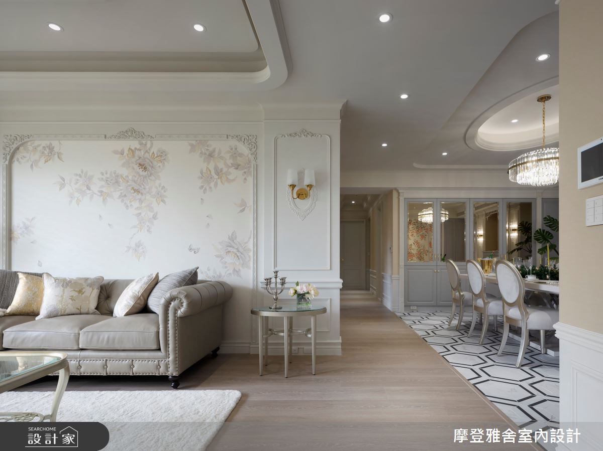 70坪中古屋(5~15年)＿新古典客廳餐廳案例圖片＿摩登雅舍室內設計＿摩登雅舍_89第5次合作 老屋翻新優雅新古典精品豪邸之11