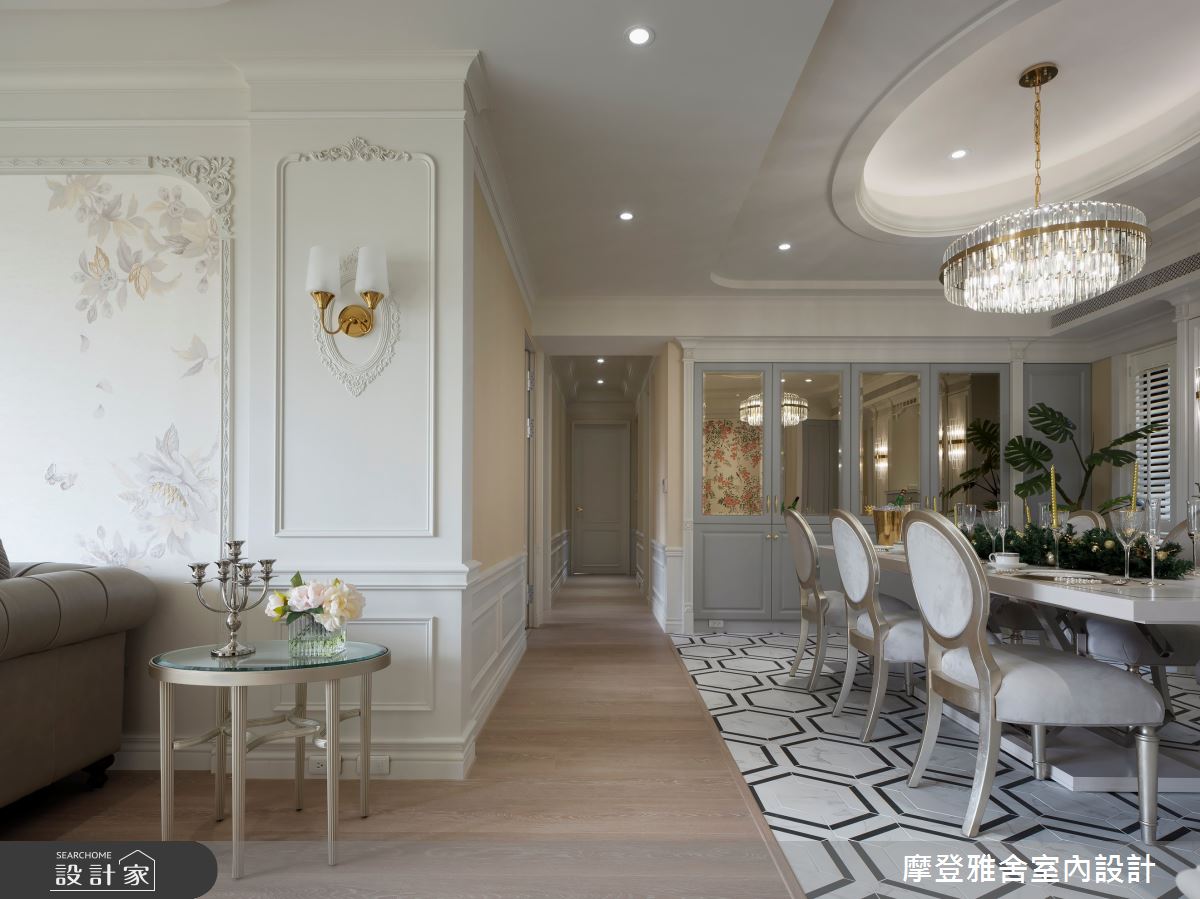 70坪中古屋(5~15年)＿新古典客廳餐廳案例圖片＿摩登雅舍室內設計＿摩登雅舍_89第5次合作 老屋翻新優雅新古典精品豪邸之12