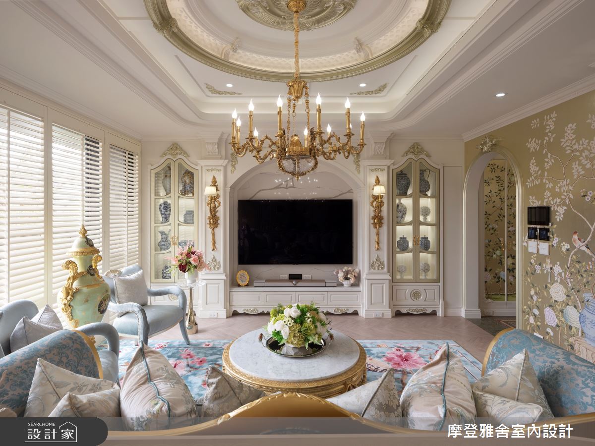 38坪新古屋(10年以下)＿維多利亞古典風格客廳案例圖片＿摩登雅舍室內設計＿摩登雅舍_91十年鐵粉夢想成真!盛世維多利亞風格宮廷豪邸之7