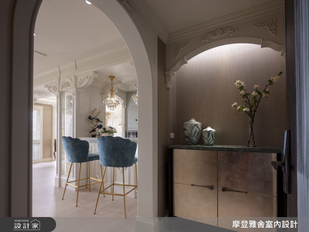 32坪新成屋(5年以下)＿新古典飯店風玄關吧檯案例圖片＿摩登雅舍室內設計＿摩登雅舍_90第二次合作 古典X現代巴黎麗思卡爾頓風格招待所度假宅之1
