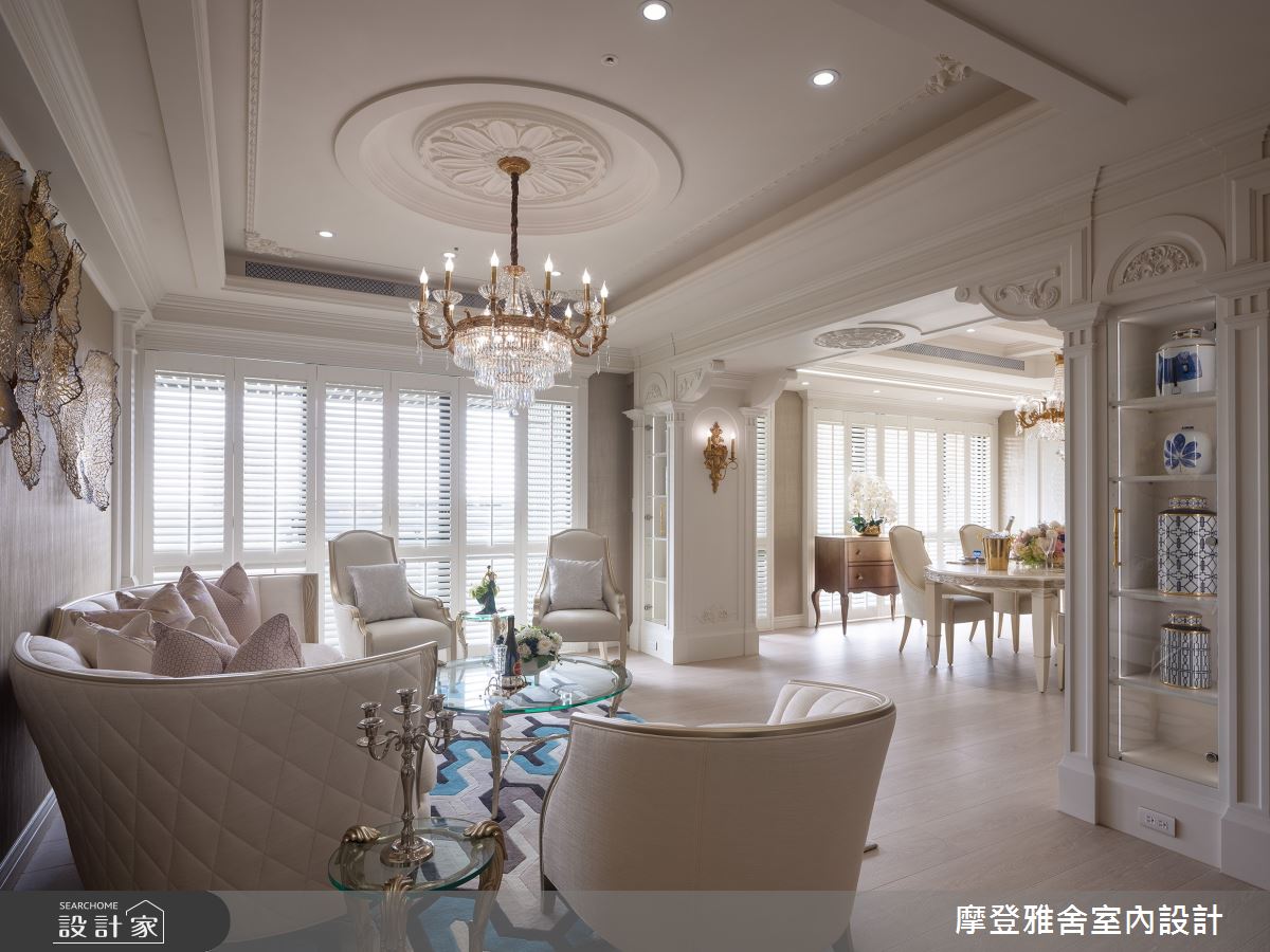32坪新成屋(5年以下)＿新古典飯店風客廳餐廳案例圖片＿摩登雅舍室內設計＿摩登雅舍_90第二次合作 古典X現代巴黎麗思卡爾頓風格招待所度假宅之6