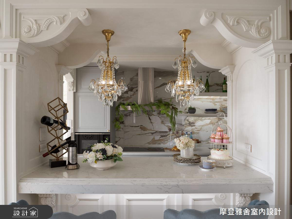 32坪新成屋(5年以下)＿新古典飯店風廚房吧檯案例圖片＿摩登雅舍室內設計＿摩登雅舍_90第二次合作 古典X現代巴黎麗思卡爾頓風格招待所度假宅之7