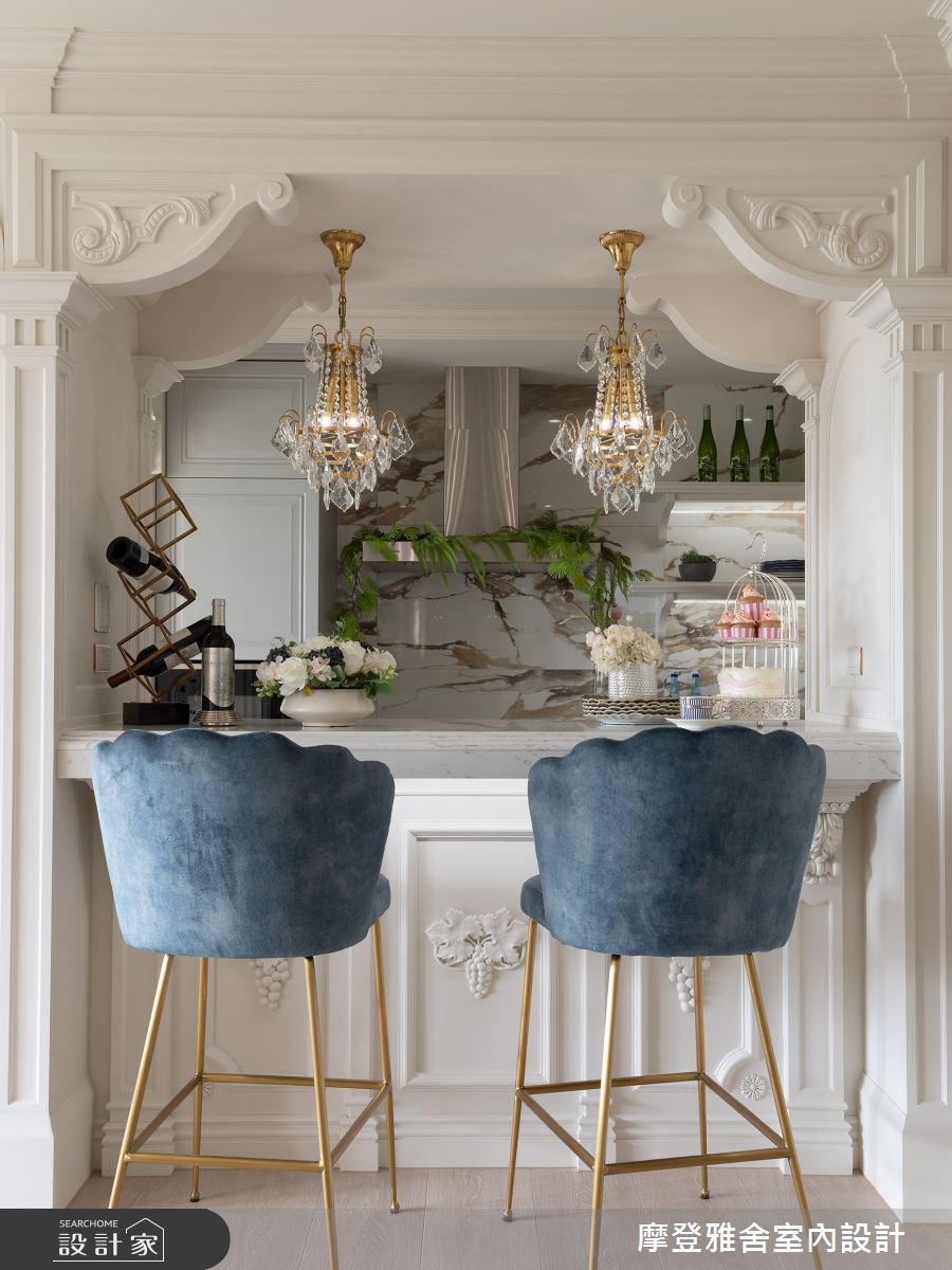 32坪新成屋(5年以下)＿新古典飯店風廚房吧檯案例圖片＿摩登雅舍室內設計＿摩登雅舍_90第二次合作 古典X現代巴黎麗思卡爾頓風格招待所度假宅之9