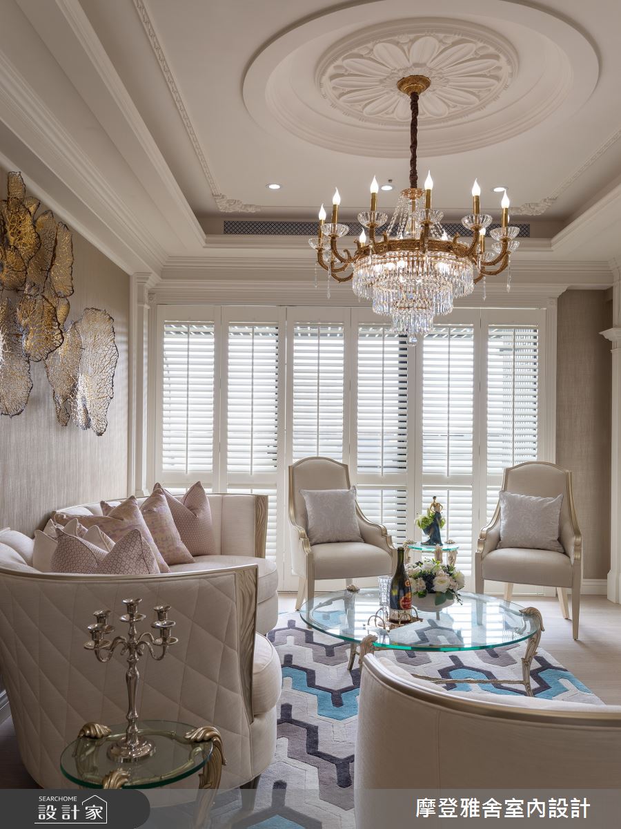 32坪新成屋(5年以下)＿新古典飯店風客廳案例圖片＿摩登雅舍室內設計＿摩登雅舍_90第二次合作 古典X現代巴黎麗思卡爾頓風格招待所度假宅之10