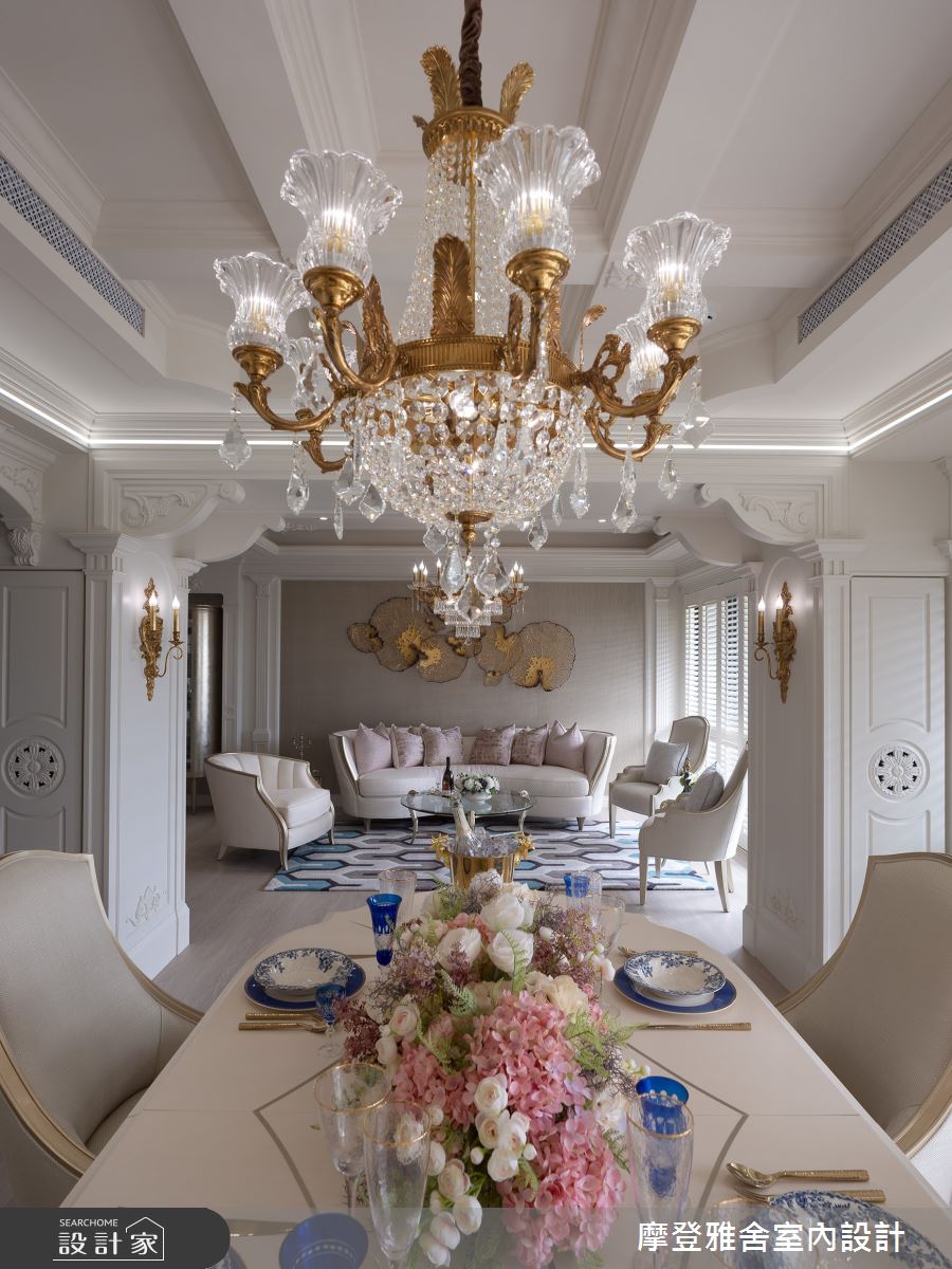 32坪新成屋(5年以下)＿新古典飯店風客廳餐廳案例圖片＿摩登雅舍室內設計＿摩登雅舍_90第二次合作 古典X現代巴黎麗思卡爾頓風格招待所度假宅之13