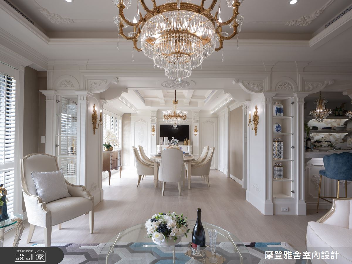 32坪新成屋(5年以下)＿新古典飯店風客廳餐廳案例圖片＿摩登雅舍室內設計＿摩登雅舍_90第二次合作 古典X現代巴黎麗思卡爾頓風格招待所度假宅之16