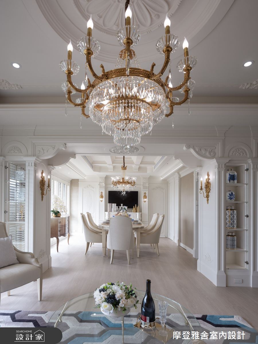 32坪新成屋(5年以下)＿新古典飯店風客廳餐廳案例圖片＿摩登雅舍室內設計＿摩登雅舍_90第二次合作 古典X現代巴黎麗思卡爾頓風格招待所度假宅之17