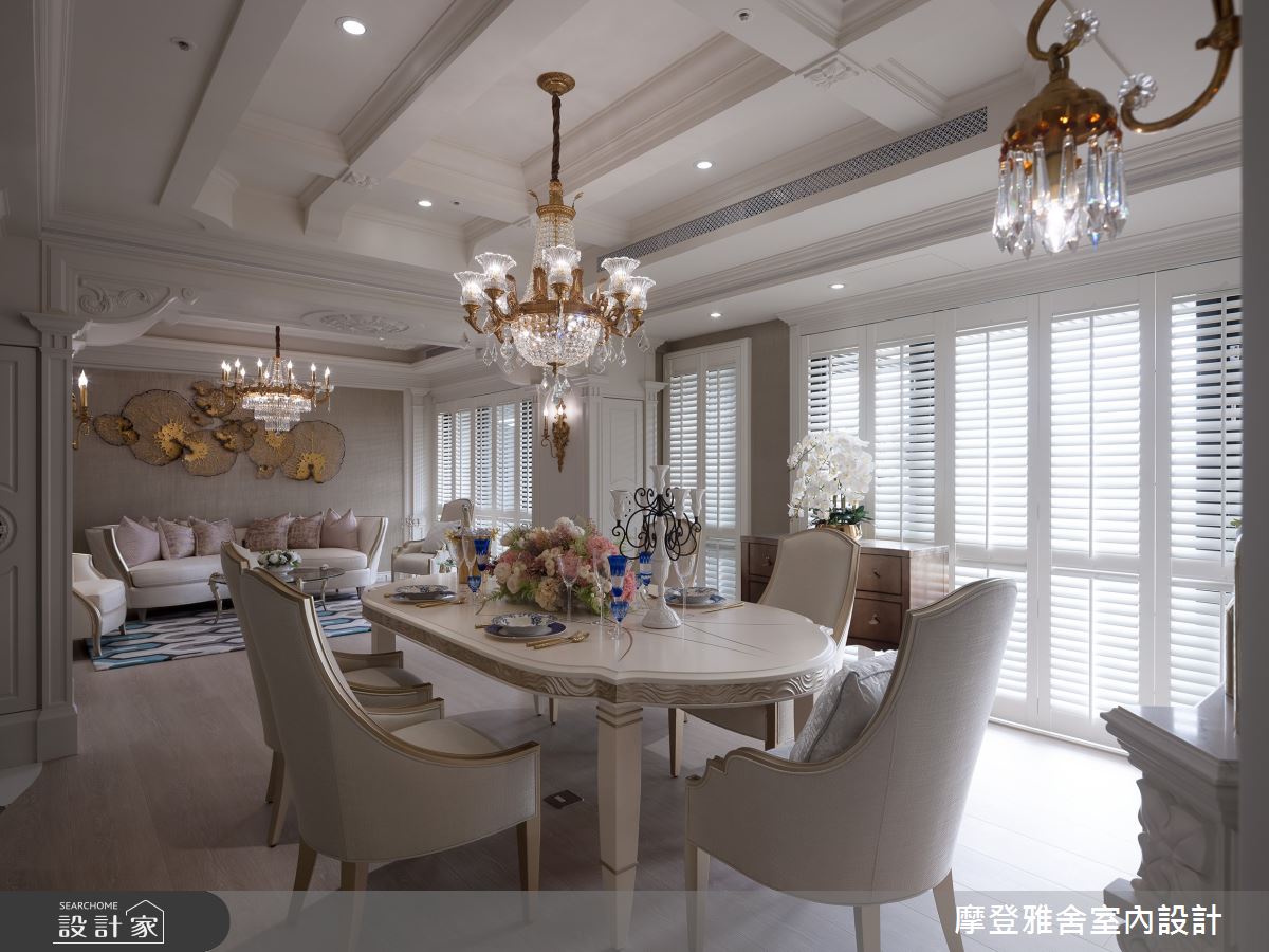 32坪新成屋(5年以下)＿新古典飯店風客廳餐廳案例圖片＿摩登雅舍室內設計＿摩登雅舍_90第二次合作 古典X現代巴黎麗思卡爾頓風格招待所度假宅之25