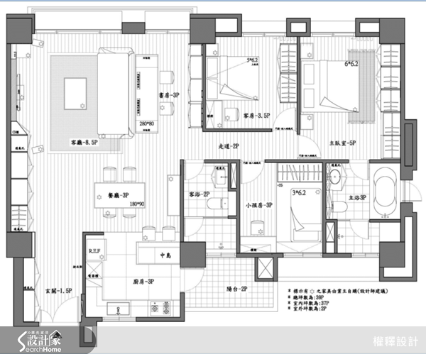 39坪新成屋(5年以下)＿休閒風案例圖片＿權釋設計＿權釋_104之18