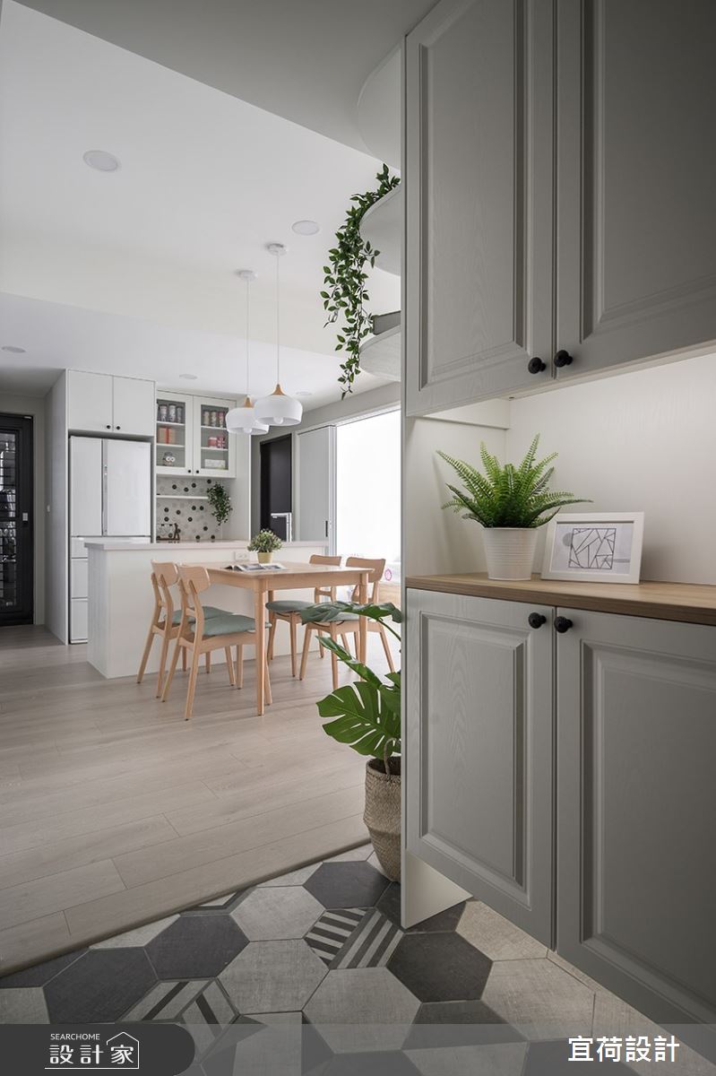 33坪預售屋＿美式風玄關吧檯案例圖片＿宜荷設計＿宜荷_晨曦之1