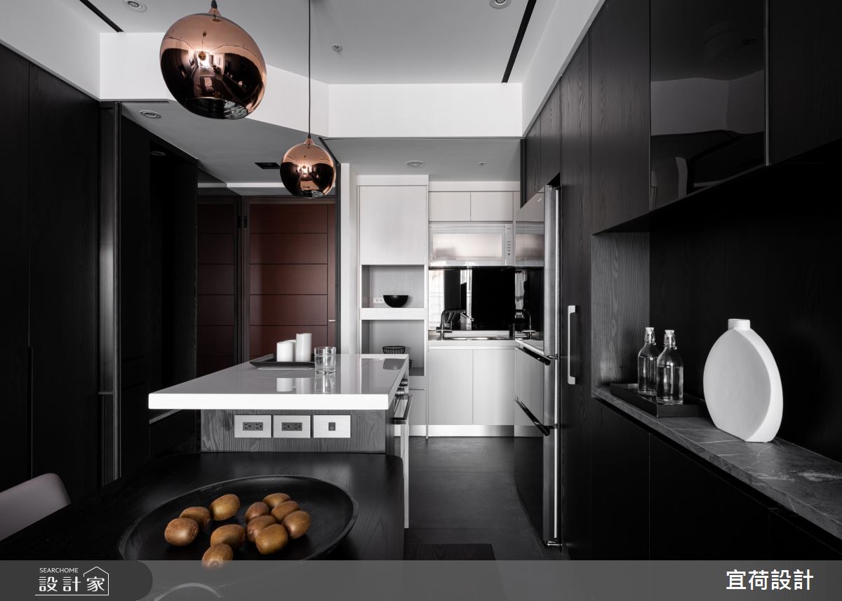 50坪預售屋＿現代風餐廳吧檯中島案例圖片＿宜荷設計＿宜荷_BLACK之6