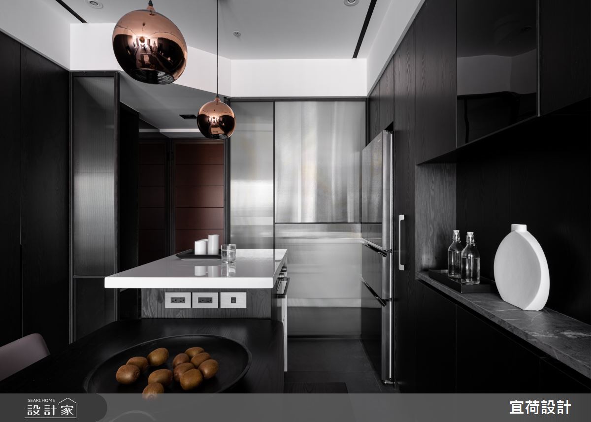 50坪預售屋＿現代風餐廳吧檯中島案例圖片＿宜荷設計＿宜荷_BLACK之7