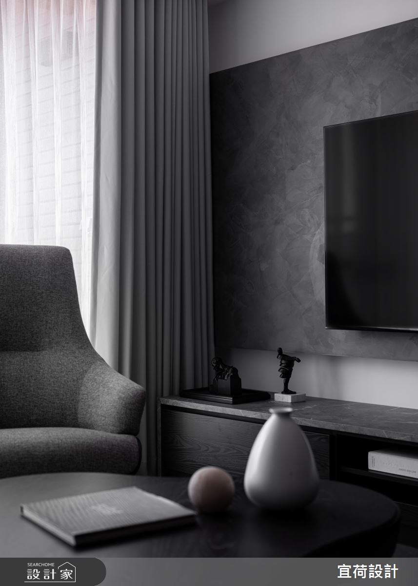 50坪預售屋＿現代風客廳案例圖片＿宜荷設計＿宜荷_BLACK之11
