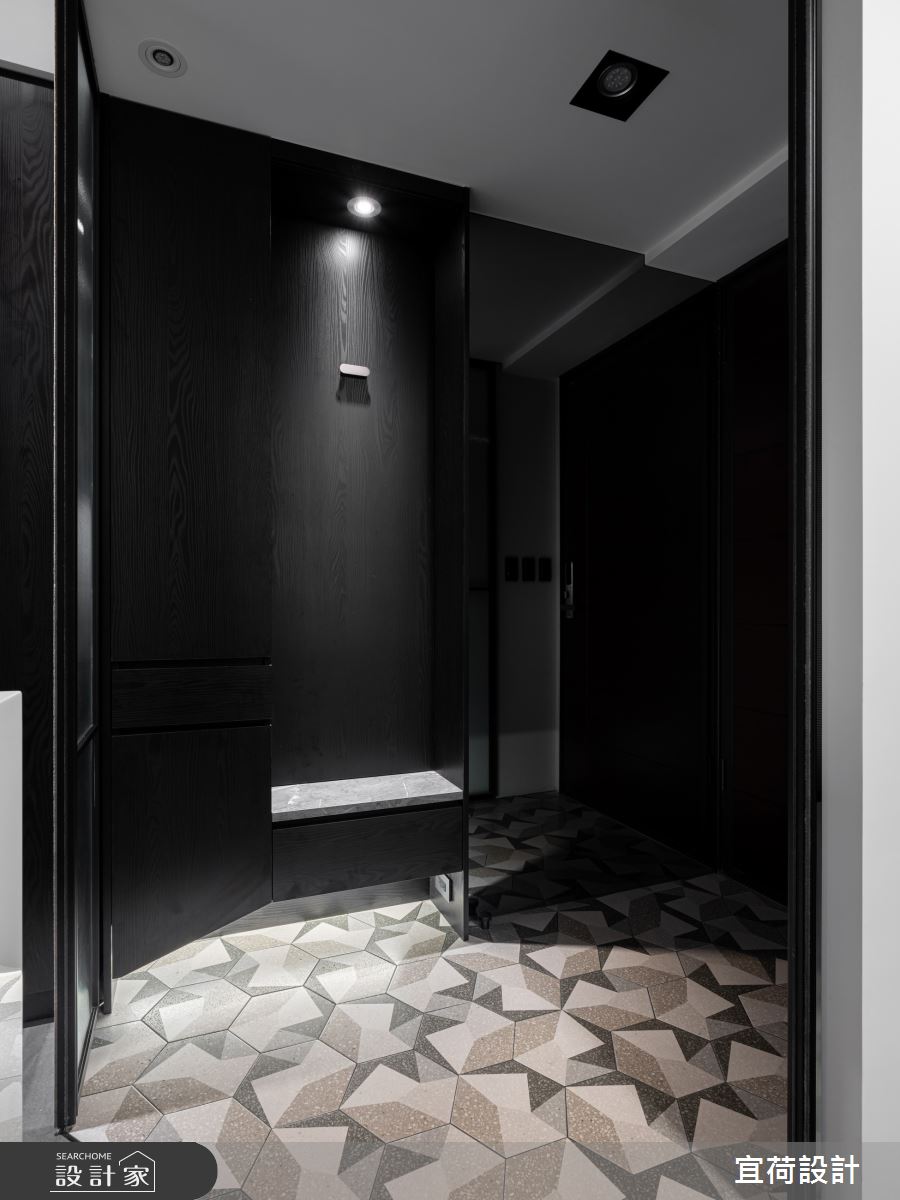 50坪預售屋＿現代風玄關案例圖片＿宜荷設計＿宜荷_BLACK之1