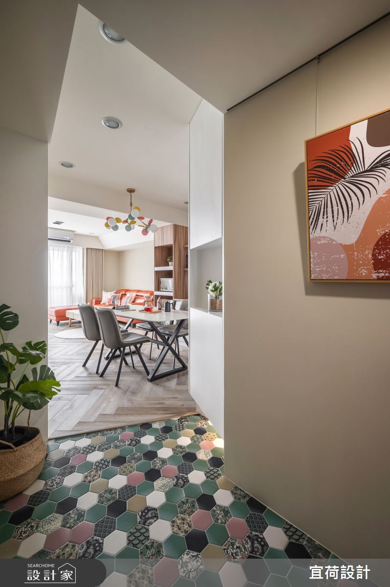 40坪老屋(16~30年)＿混搭風玄關案例圖片＿宜荷設計＿宜荷_繽紛之1