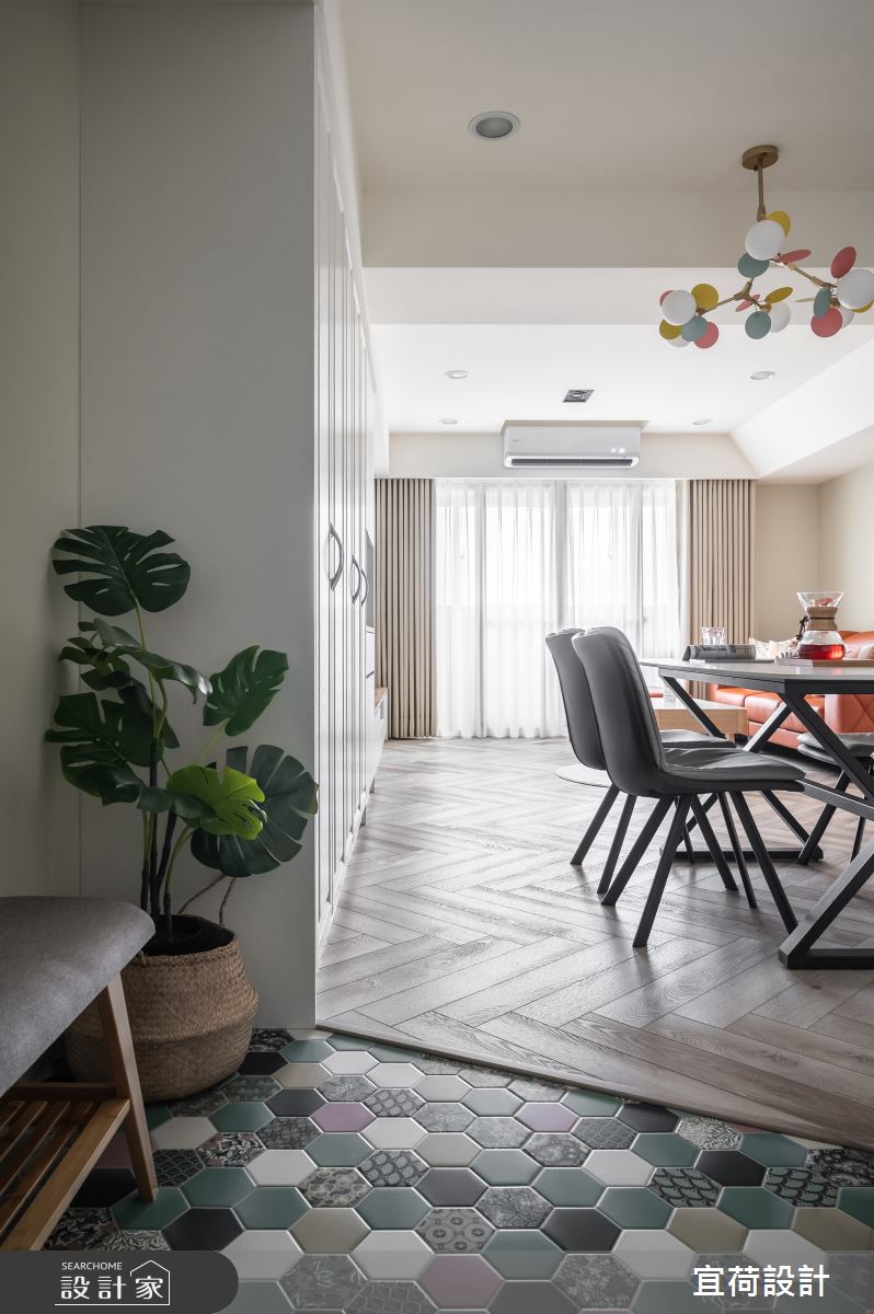 40坪老屋(16~30年)＿混搭風玄關案例圖片＿宜荷設計＿宜荷_繽紛之2