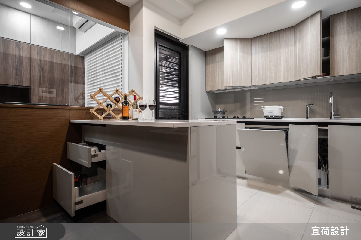 26坪預售屋＿現代風廚房中島案例圖片＿宜荷設計＿宜荷_倆人之23