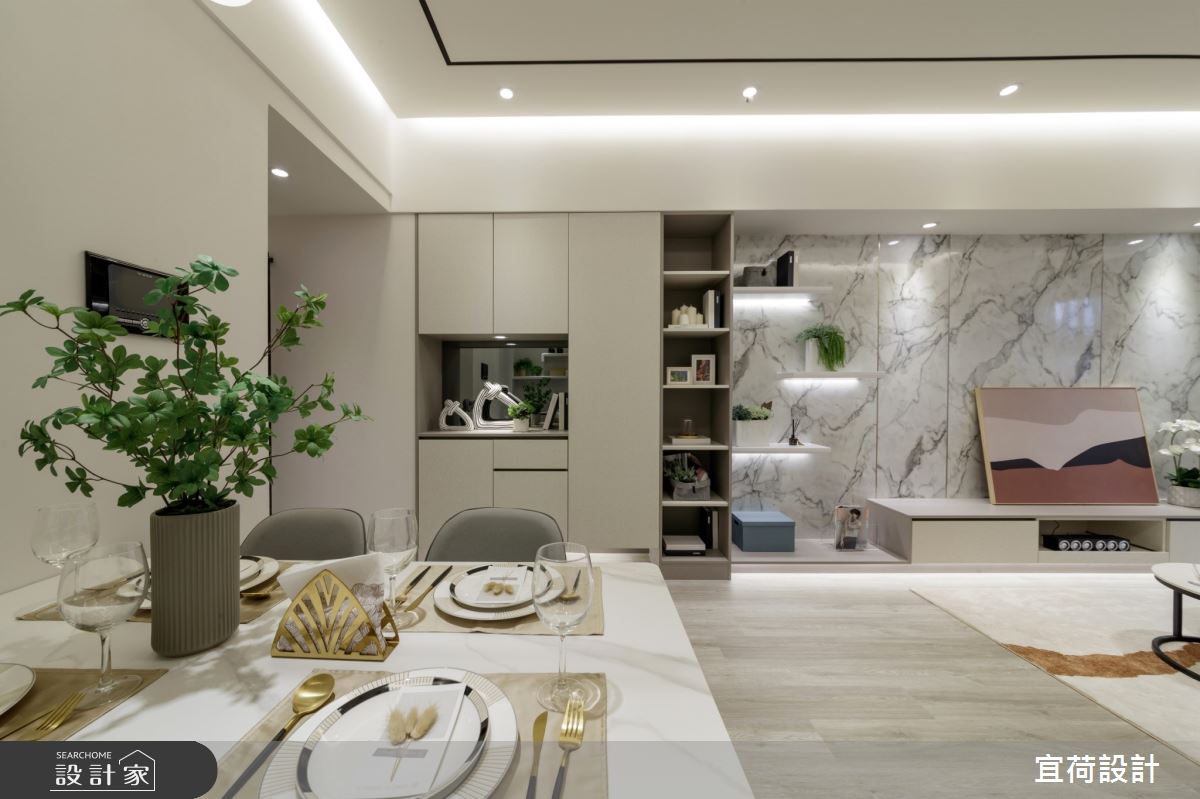 36坪新成屋(5年以下)＿現代風客廳餐廳案例圖片＿宜荷設計＿宜荷_雅緻之1