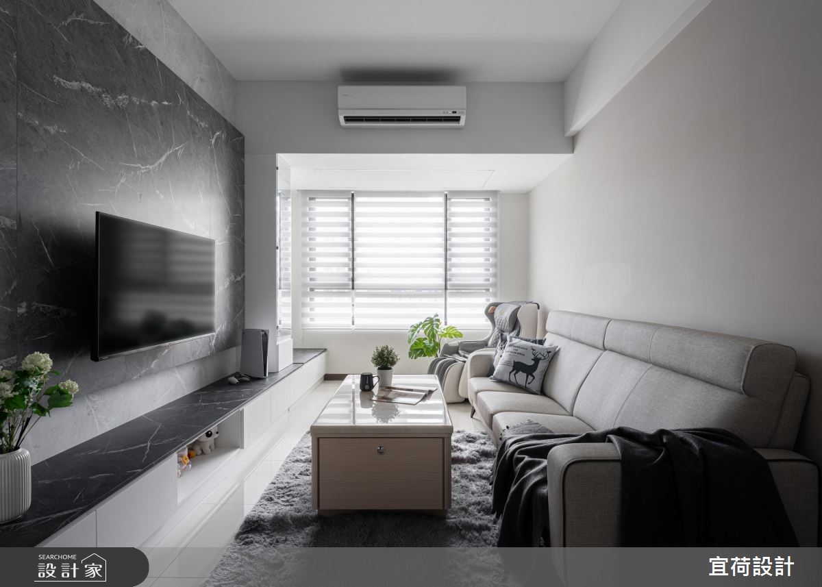 16坪新成屋(5年以下)＿現代風客廳案例圖片＿宜荷設計＿宜荷_灰鏡之4