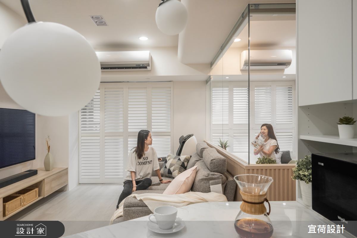 36坪新成屋(5年以下)＿人文禪風客廳餐廳吧檯書房中島案例圖片＿宜荷設計＿宜荷_日光沐沐之11