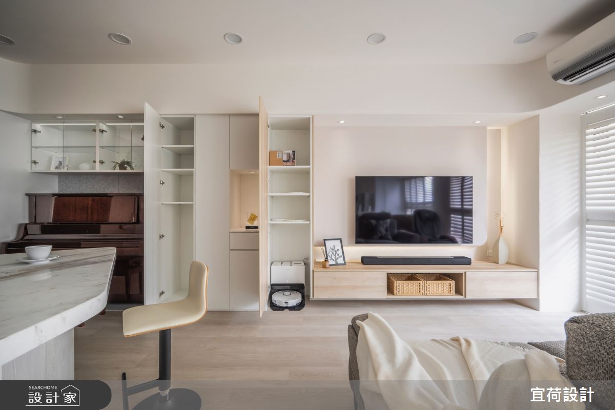 36坪新成屋(5年以下)＿人文禪風客廳餐廳吧檯中島案例圖片＿宜荷設計＿宜荷_日光沐沐之13