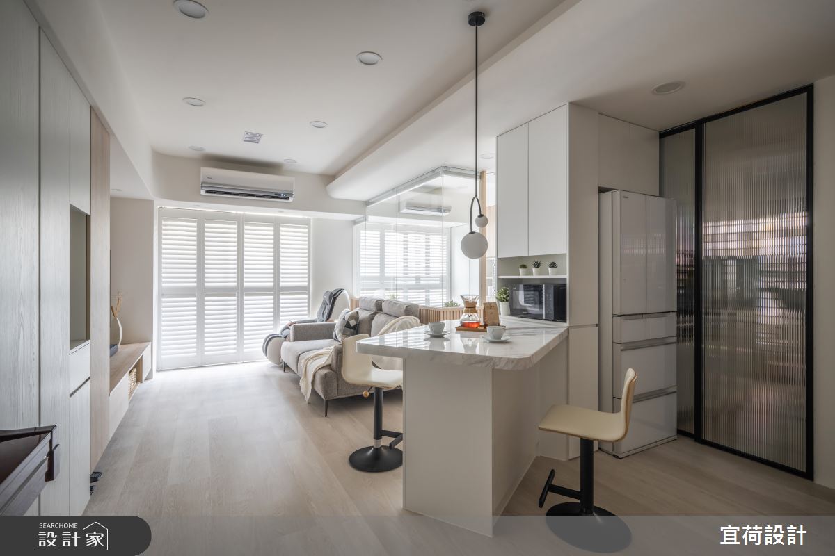 36坪新成屋(5年以下)＿人文禪風客廳餐廳吧檯中島案例圖片＿宜荷設計＿宜荷_日光沐沐之7