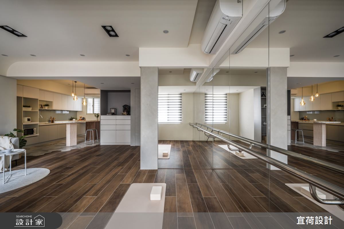 32坪老屋(31~40年)＿侘寂風客廳餐廳廚房家庭健身房中島案例圖片＿宜荷設計＿宜荷_om之8