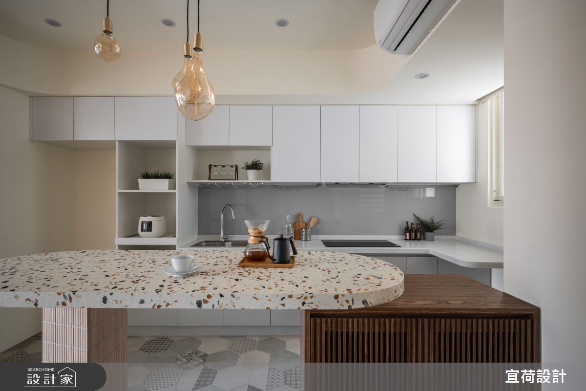 32坪老屋(31~40年)＿侘寂風餐廳廚房中島案例圖片＿宜荷設計＿宜荷_om之14