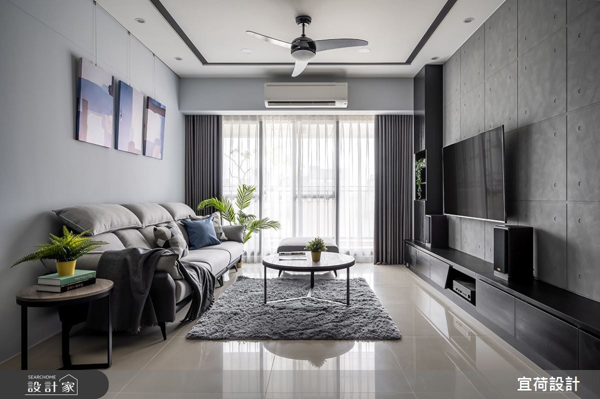 35坪新成屋(5年以下)＿現代風客廳案例圖片＿宜荷設計＿宜荷_靜謐之2