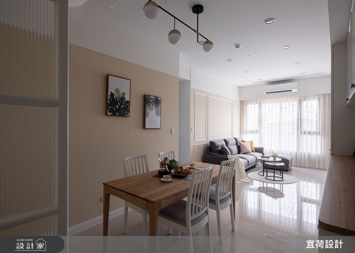 45坪新成屋(5年以下)＿鄉村風客廳餐廳案例圖片＿宜荷設計＿宜荷_春漾之5