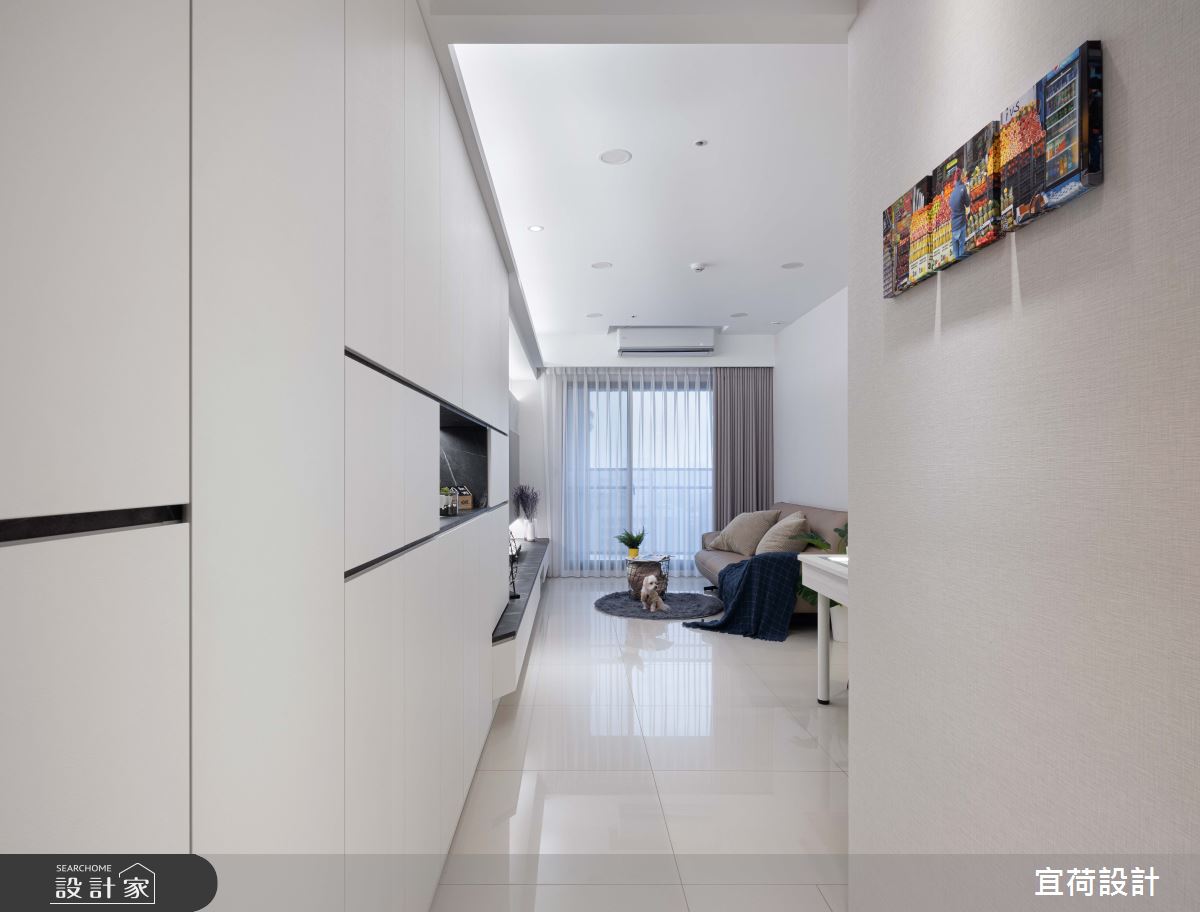 22坪新成屋(5年以下)＿現代風玄關客廳案例圖片＿宜荷設計＿宜荷_軌跡之1