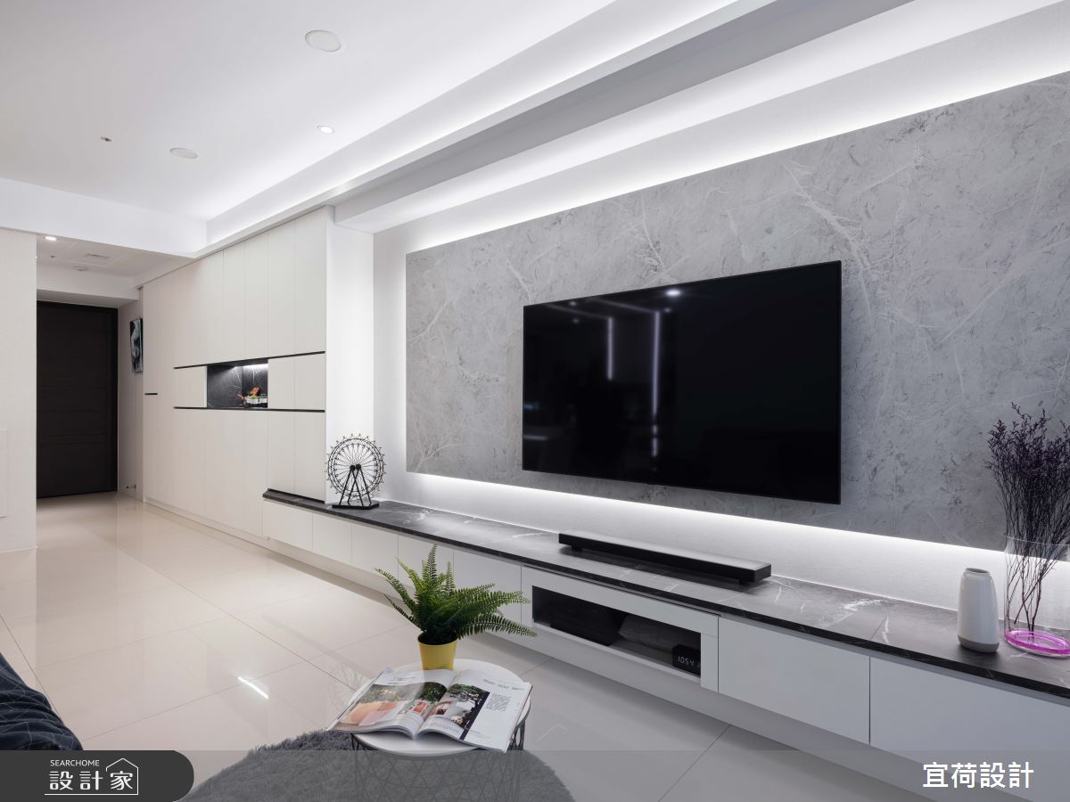 22坪新成屋(5年以下)＿現代風玄關客廳案例圖片＿宜荷設計＿宜荷_軌跡之6