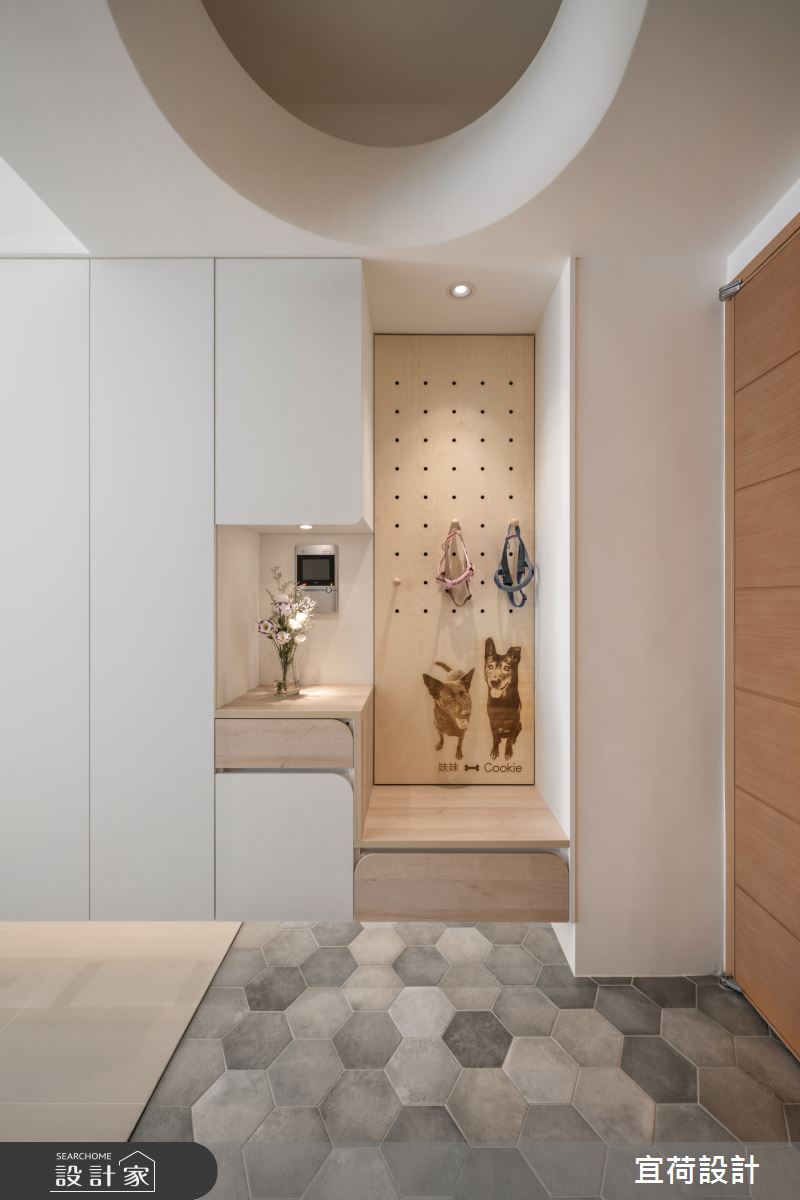 40坪中古屋(5~15年)＿簡約風玄關案例圖片＿宜荷設計＿宜荷_Cookie&妹妹之4