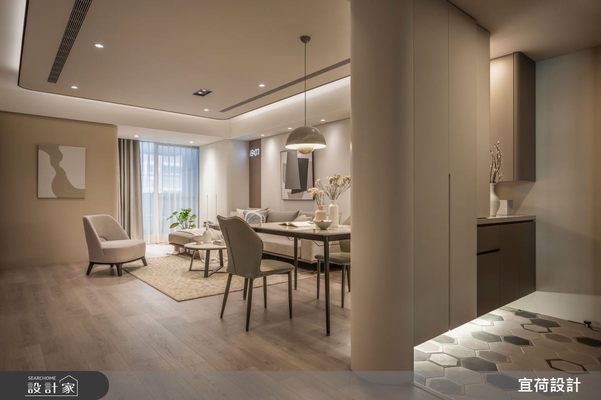 36坪中古屋(5~15年)＿現代風玄關客廳餐廳案例圖片＿宜荷設計＿宜荷_靜蘊之3