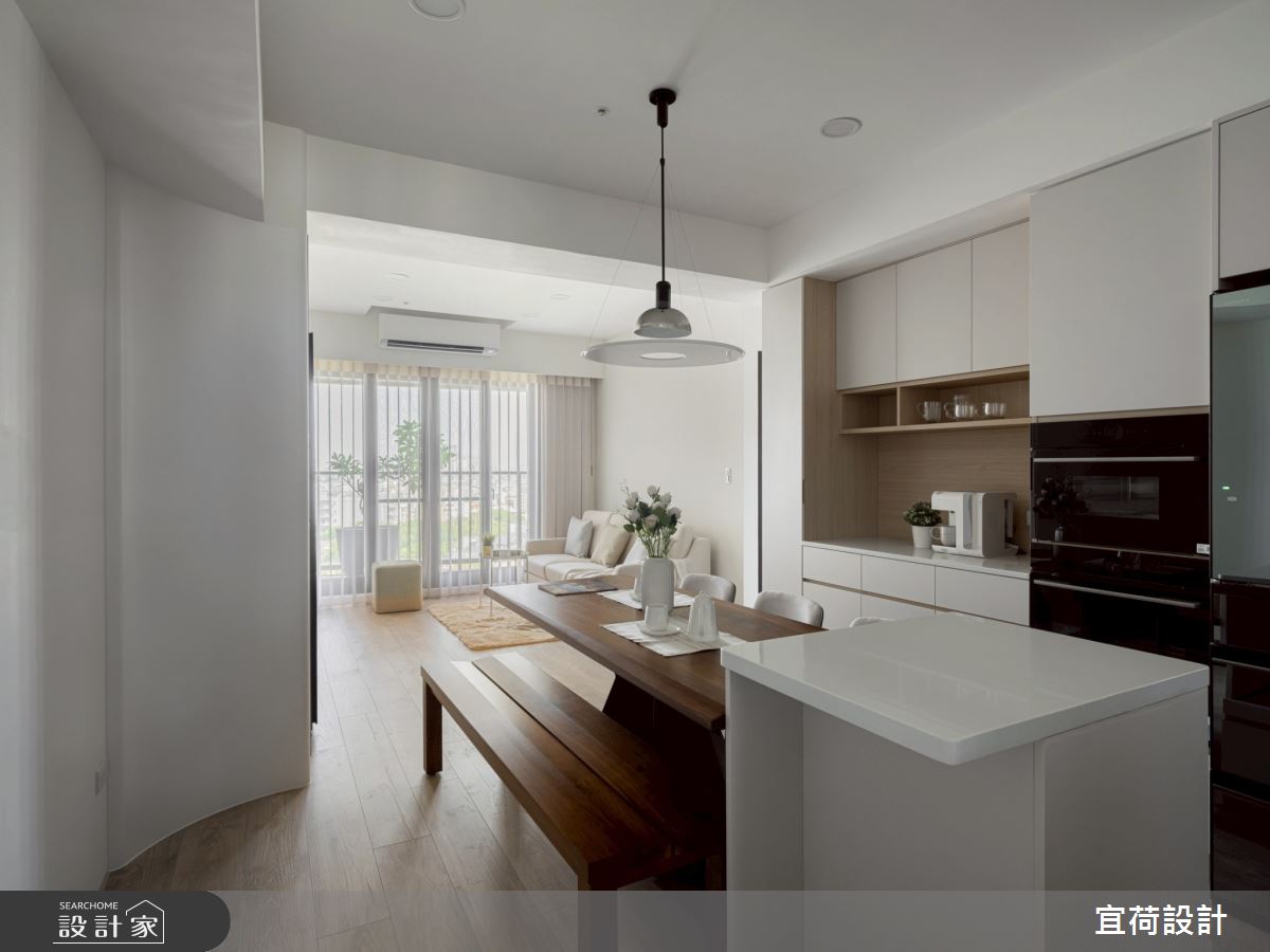 31坪新成屋(5年以下)＿現代風客廳餐廳中島案例圖片＿宜荷設計＿宜荷_杪之3