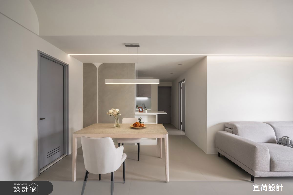 20坪預售屋＿現代風客廳餐廳廚房中島案例圖片＿宜荷設計＿宜荷_築億海格之11