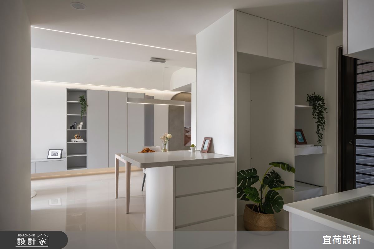 20坪預售屋＿現代風餐廳廚房中島案例圖片＿宜荷設計＿宜荷_築億海格之12