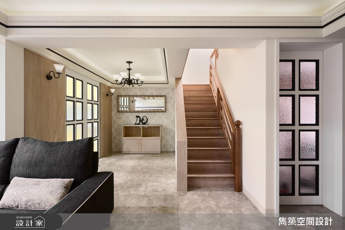 55坪中古屋(5~15年)＿新中式風客廳樓梯案例圖片＿雋築空間設計＿雋築_12之3