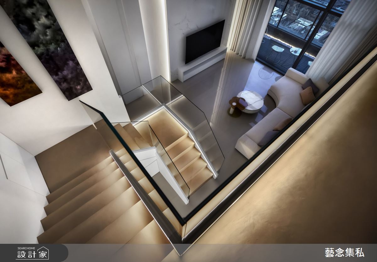 90坪新成屋(5年以下)＿現代風客廳樓梯案例圖片＿藝念集私空間設計＿藝念集私_54之15