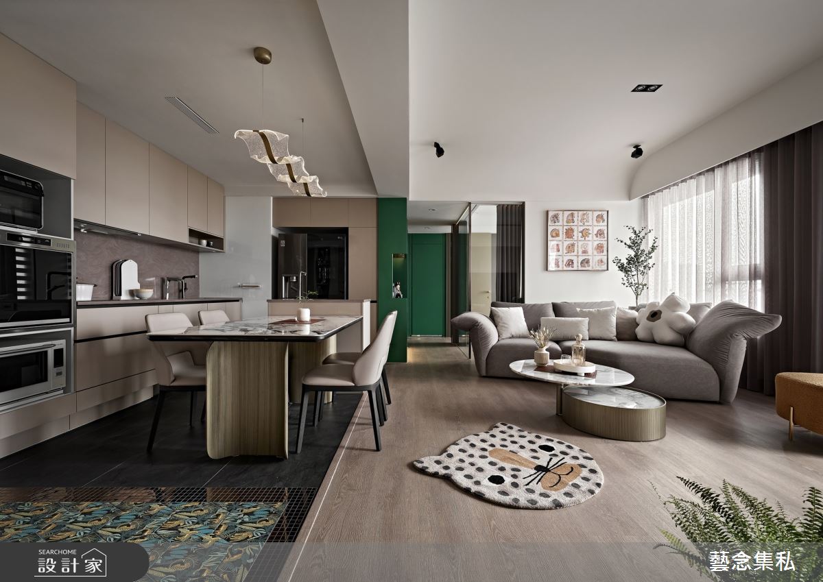 30坪毛胚屋＿現代風客廳餐廳廚房中島案例圖片＿藝念集私空間設計＿藝念集私_55之11