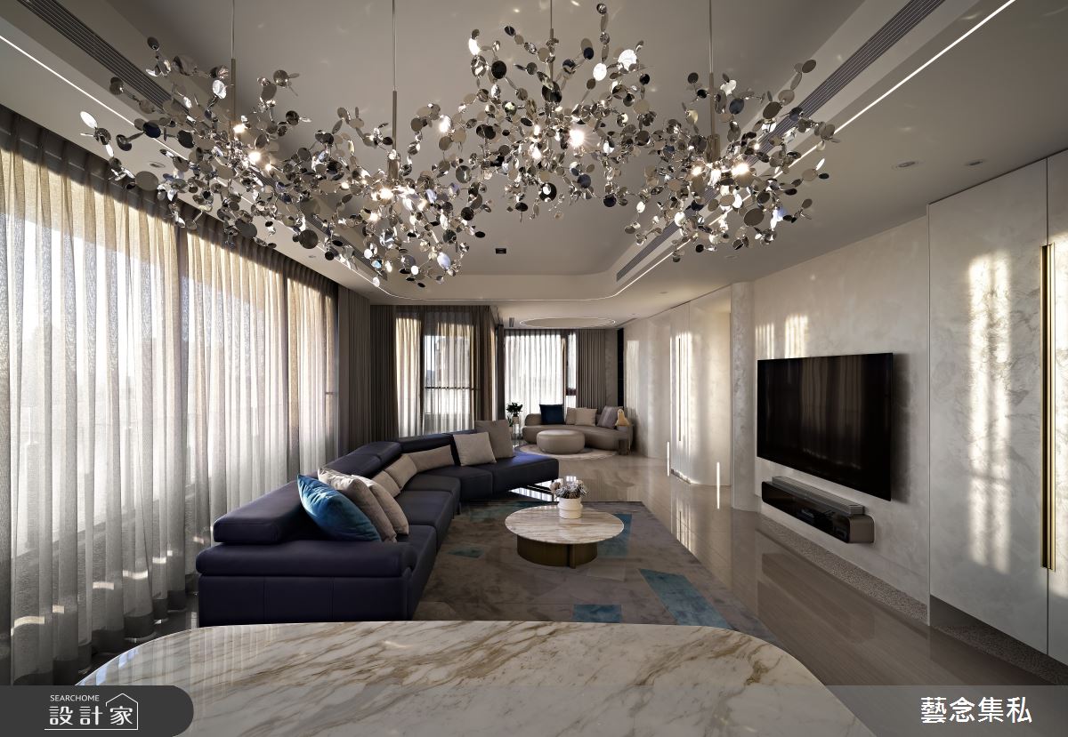 100坪新成屋(5年以下)＿現代奢華風客廳餐廳案例圖片＿藝念集私空間設計＿藝念集私_56之12