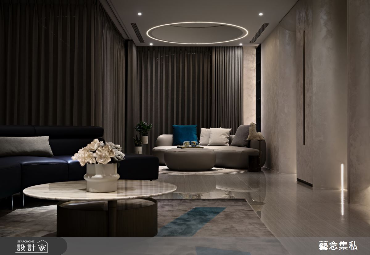 100坪新成屋(5年以下)＿現代奢華風客廳案例圖片＿藝念集私空間設計＿藝念集私_56之16