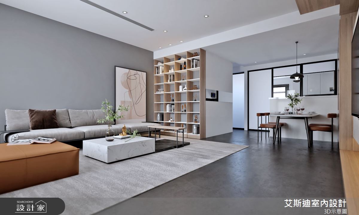 96坪新成屋(5年以下)＿現代風客廳餐廳廚房吧檯中島案例圖片＿艾斯迪室內設計＿艾斯迪_07之3
