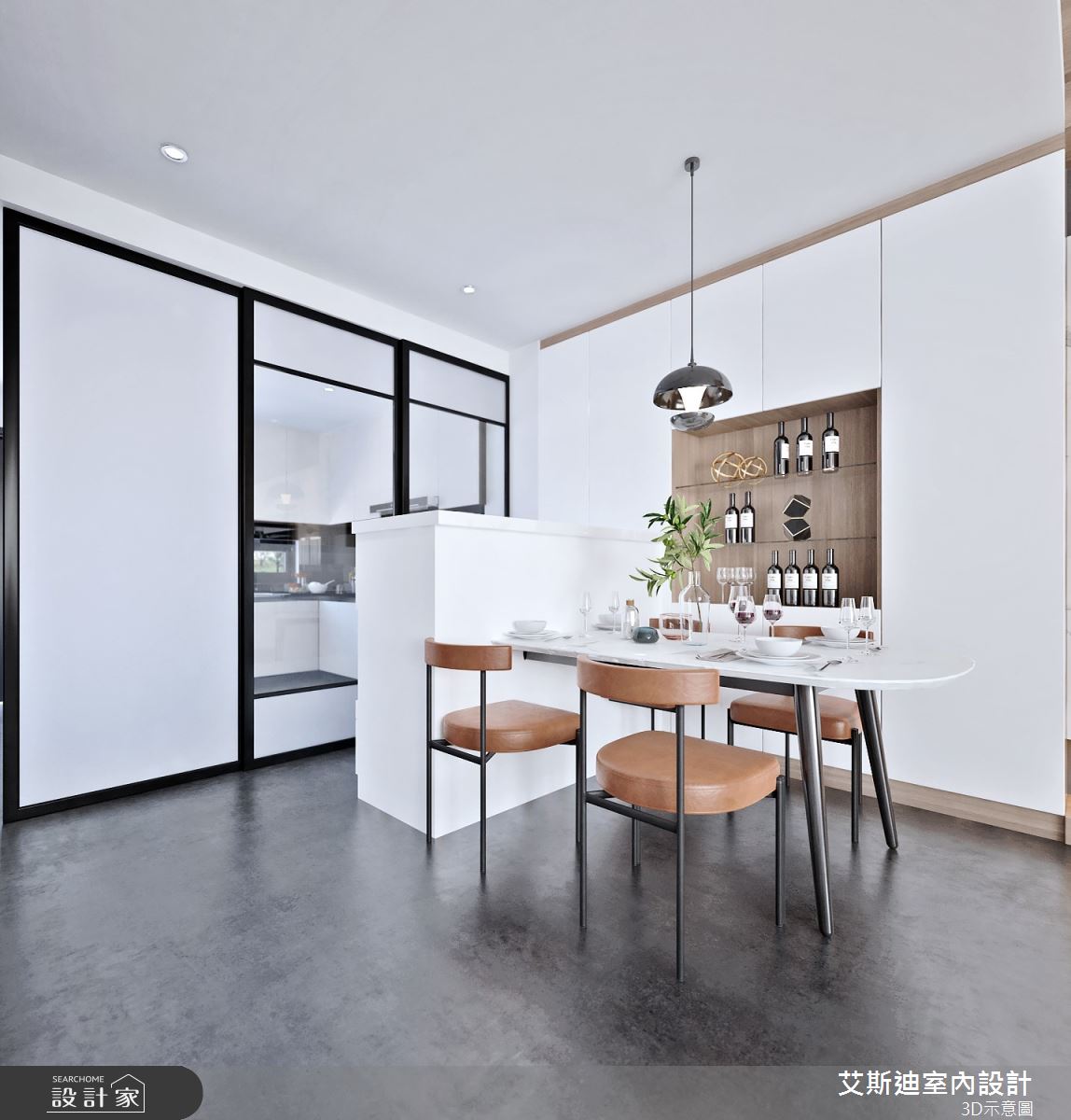 96坪新成屋(5年以下)＿現代風餐廳廚房吧檯中島案例圖片＿艾斯迪室內設計＿艾斯迪_07之4