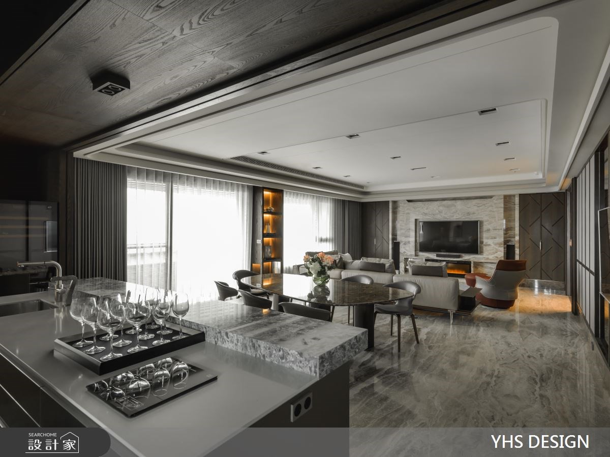 240坪＿奢華風客廳餐廳廚房吧檯案例圖片＿YHS DESIGN設計事業＿YHS_松疆之15
