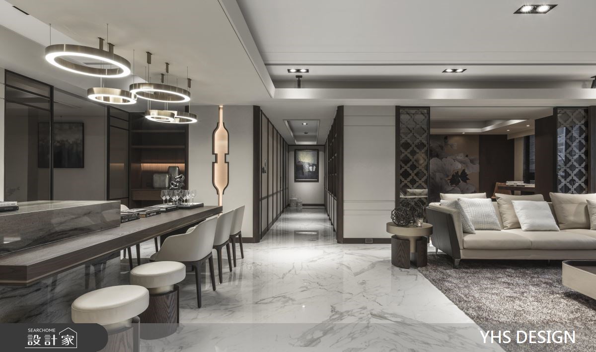 64坪新成屋(5年以下)＿新中式風客廳餐廳吧檯案例圖片＿YHS DESIGN設計事業＿YHS_天青之8