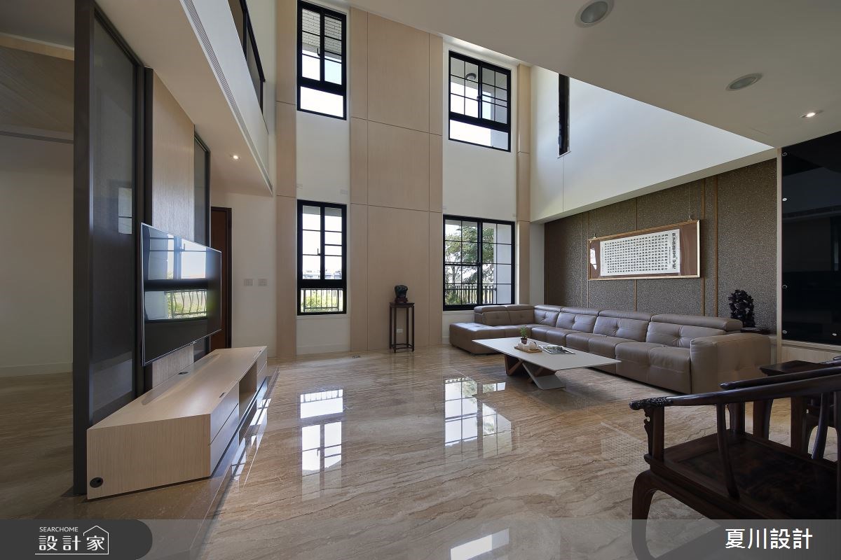 100坪預售屋＿混搭風客廳案例圖片＿夏川空間設計工作室＿夏川_02之1