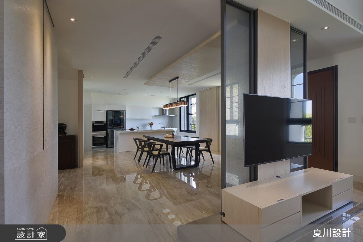 100坪預售屋＿混搭風客廳餐廳廚房案例圖片＿夏川空間設計工作室＿夏川_02之9