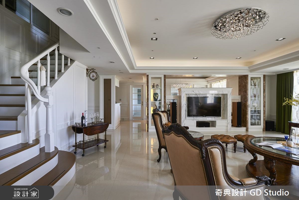 125坪新成屋(5年以下)＿美式風客廳樓梯案例圖片＿奇典設計＿奇典_02之2